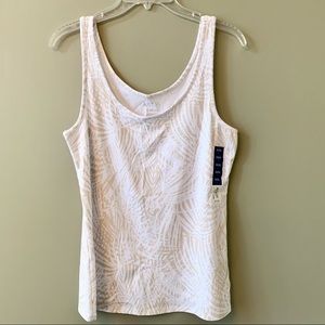 Apt. 9 White & Tan Essentials Tank Top